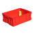 红色塑料周转箱长方形大号带盖收纳箱加厚工业储物盒箱胶筐 44*33*21cm 红色无盖