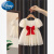 迪士尼女童夏季连衣裙2024新款女孩宝宝洋气公主裙小童时髦裙子儿童夏装 米白色 80cm