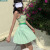 美绿地球小众设计网球连衣裙带胸垫瑜伽服防走光羽毛球运动裙两女 马卡龙绿 XS（欧码）