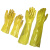一护PVC黄色工业专用耐油耐酸碱手套+防滑衬里手套28厘米长