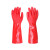 富力安 PVC加长加绒加厚46cm洗碗手套耐酸碱工业耐磨防化工业劳保红色手套 PVC红手套 