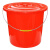 央扬 塑料收纳洗车桶水桶加厚带盖红色大号