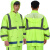 反光环卫雨衣铁路环保工程局分体式防水工作雨披园林绿化分体雨衣 荧光绿(网格内里) XL