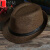 LUCALY男士礼帽 高档新款男士帽子编织遮阳礼帽休闲帽皮带扣沙滩帽英伦爵士帽.// 咖啡