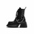 ZMVA马丁靴女夏季学生厚底薄款网靴网面镂空单靴小个子短靴舒适 黑色升级版 35