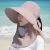 安巧象安巧象 帽子遮脸透气遮阳带面纱款夏季大帽檐防晒帽 橘粉色 