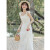 SZ小飞袖白色背带连衣裙女装夏季2024新款法式少女吊带长裙子小个子 白色 S