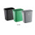 北巡（BEIXUN）方形塑料垃圾桶无盖大号加厚餐厅厨房卫生间12L24L35L带盖 12L绿色