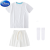 迪士尼（Disney）儿童彩色短袖恤白短裤套装幼儿园多巴胺六一表演服运动会班服 白色 150cm