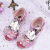 森葩童鞋女童凉鞋2021新款儿童表演演出公主鞋韩版鱼嘴高跟鞋夏季小女孩露趾水晶鞋 760-2金色 30码(内长19.5cm)