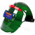 自动变光电焊面罩头戴式 全脸轻便 彩变光焊工焊帽带安全帽Z 绿色普通变光+安全帽 (10保护片)