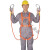定制全身五点式安全带户外作业安全绳套装国标保险电工腰带 国标全身单小钩2米 五点式