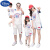 迪士尼（Disney）亲子装一家三四口足球篮球服运动套装幼儿园小学生表演比赛球衣夏 白色套装 爸爸XXL