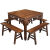 理兴实木餐桌椅组合家用八仙桌仿古四方桌餐厅饭店面馆商用正方形餐 款式5