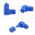 适用蓝色快拧塑料接头防腐蚀气管塑钢接头快速拧气动螺纹直通弯头三通 PL6-01