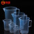 鸣固 ZB1898 实验室塑料刻度杯 塑料烧杯带柄 实验室器皿 塑料量杯 250mL