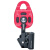 重物提升器动滑轮提拉起重器空调安装托拽上升器滑轮救援滑轮 红色+O型钢锁1个