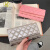 酷奇袋鼠 KQ潮时尚钱包女小众设计韩版菱格铆钉质感三折叠多卡位大容量手拿包 粉色