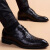玛古芭皮鞋男系带春季新款韩版内增高青年英伦尖头商务正装软底男鞋 黑色 39