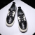 戴丽格（DAILIGE）欧洲站2024春季新款男鞋软皮系带黑色拼接运动休闲鞋男士轻便板鞋 黑色 38 标准皮鞋码