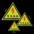 消防标牌闪电标志小心有电高压警示贴三角大号车间验厂电力安全标 有电危险(5张价格) 8x8cm
