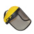 修剪园林防冲击防飞屑佩戴舒适防护面罩打草防护帽 黄顶丝网面罩