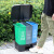 采易乐 三分类脚踏垃圾桶厨余商用三合一户外大号翻盖垃圾箱 40L三桶（红灰蓝 有害其他可回收）03567