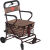 老年购物车手推车可坐折叠车购物爬楼买菜助行代步车 升级踏板红-双刹