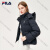 斐乐（FILA）女士羽绒服2023年冬季百搭保暖连帽休闲运动优雅外套 正黑色-BK 175_92A_XL
