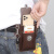 酷奇袋鼠品牌真皮手机包男款头层牛皮多功能穿皮带腰包工地干活用包包 黑色小号有背带 6.6寸屏以下手