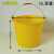 乐辰信 大号牛筋桶加厚建筑工地用砂浆桶圆形塑料桶水泥桶 55型 黄色(12L)+提手