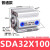 亚德客型薄型小型气缸SDA32*5X10/20/30/40/50/60/75/80/100/15 SDA32-100普通款