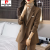 皮尔卡丹西装外套女春秋新款韩版修身休闲时尚洋气中长款女士西服上衣 咖啡色 2XL 130-143斤