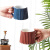 共禾京品（JINGREPUBLIC） 纳米釉易清洗大容量马克杯欧式咖啡杯简约条纹早餐杯男士水杯 纳米釉咖啡杯（大福红）