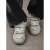 ABCDZZ原创设计脏辫面包鞋复古小众板鞋情侣滑板鞋子男女运动鞋厚底 浅灰色 36 女款/标准码数