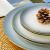 国玥景德镇碗碟套装轻奢骨瓷碗盘组合金边陶瓷碗具菜盘家用单个餐具 渐变灰8英寸浅盘1个
