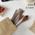 星舵木质筷子勺子套装便携餐具筷勺叉子三件套单人学生日式女年会礼 甜品勺   1头