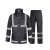 谋福（CNMF） 黑色分体反光雨衣 交通执勤巡逻雨衣雨裤套装 防汛应急 黑色 2XL175 