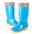 上海牌 301 女士高筒雨靴 防滑耐磨防水鞋时尚舒适PVC户外雨靴 可拆卸棉套 蓝色 40码