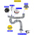厨房垃圾处理器原装防倒灌臭回流返虫下水管单双槽洗菜盆套装配件 50mm变48mm密封接头