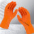 全浸塑橡胶手套杀鱼止滑防水防滑耐磨耐油加厚全胶皮工作劳保手套 橘色耐油耐磨手套(1双) 均码
