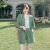 UOSU短袖小西装套装女士薄款夏季休闲设计感小众韩版西服外套 黑色 8843 S 建议85-110
