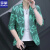 罗蒙（ROMON）夏季冰丝七分袖西服男士薄款短款休闲外套韩版帅气中袖印花小西装 绿色 XL