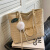 酷奇袋鼠（KUQIDAISHU）编织水桶包包2024新款时尚网红托特包女大容量单肩大包草编包 米白色