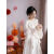 VPGX晨袍新娘新中式女敬酒服订婚礼服高端轻奢小众白色仙气收腰连衣裙 白色 XL