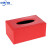 皮革酒店纸巾盒木制餐厅ktv宾馆抽纸盒办公广告餐巾纸盒定制logo 红色中号