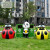 户外卡通动物熊猫分类垃圾桶玻璃钢雕塑游乐园商场用美陈装饰摆件 90兔子萝卜垃圾桶