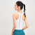 SPLAN 带胸垫无袖瑜伽服女速干运动健身t恤普拉提训练背心舒适一体式 白色 S(适合95斤以内)