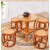 真藤茶几圆台组合阳台桌子套件老式家用圆形椅凳件套 60cm珠台