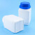 玛仕福 大口样品瓶 化工试剂瓶 广口密封塑料方瓶 500ml 乳白色(配蓝色盖)